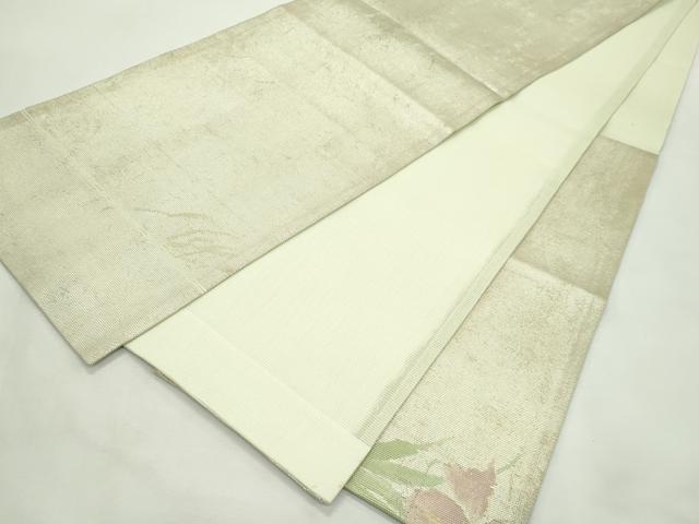 平和屋着物＊夏物　太鼓柄袋帯　杜若　金銀彩　正絹　逸品　CABL5318rv