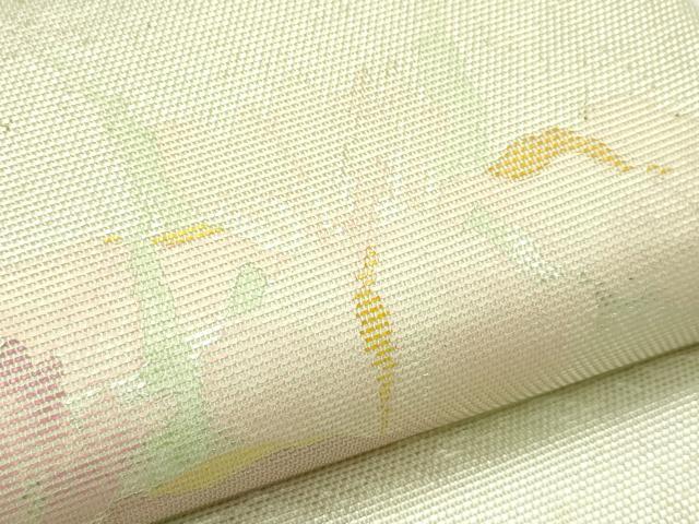 平和屋着物＊夏物　太鼓柄袋帯　杜若　金銀彩　正絹　逸品　CABL5318rv