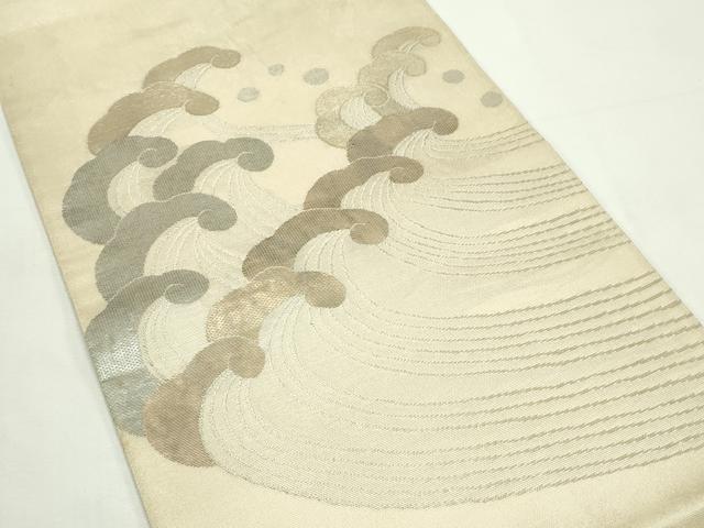 平和屋着物＊夏物　太鼓柄袋帯　立波文　金銀糸　正絹　逸品　CABL5319rv