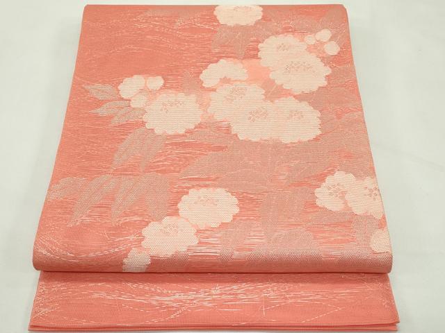 平和屋着物＊夏物　太鼓柄　本袋帯　草花文　銀糸　正絹　逸品　未使用　CABL5328rv