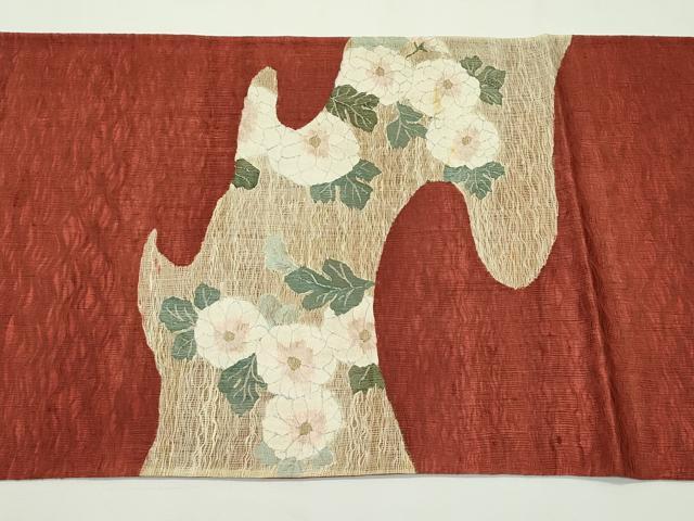 平和屋着物＊夏物　太鼓柄袋帯　すくい織　菊　正絹　逸品　CABL5329rv