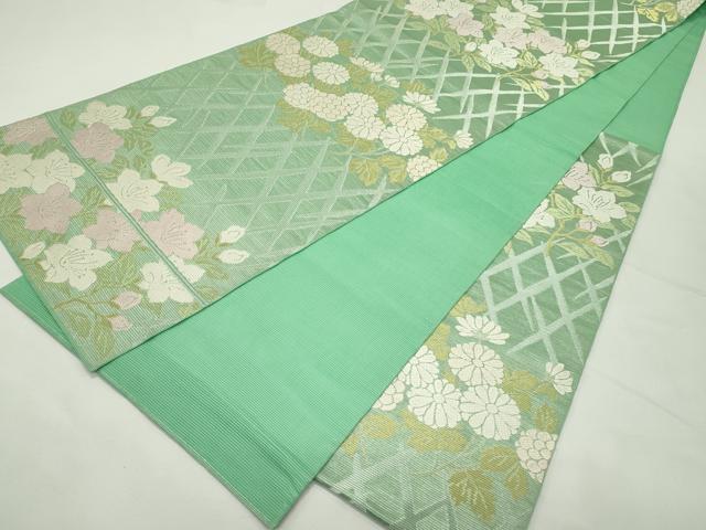 平和屋着物＊夏物　西陣　川島織物　六通柄　本袋帯　唐織　菊　桔梗　金銀糸　正絹　逸品　CABL5330rv