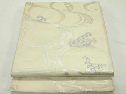 平和屋着物＊夏物　六通柄袋帯　流水文　涼　銀糸　正絹　逸品　CABL5334rv