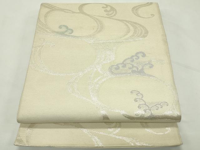 平和屋着物＊夏物　六通柄袋帯　流水文　涼　銀糸　正絹　逸品　CABL5334rv