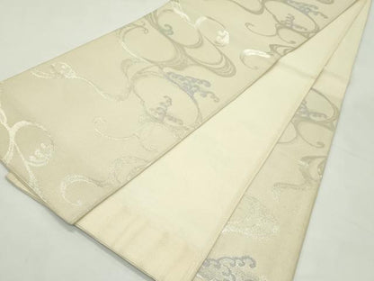 平和屋着物＊夏物　六通柄袋帯　流水文　涼　銀糸　正絹　逸品　CABL5334rv