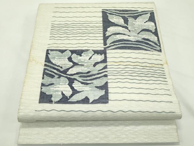 平和屋着物＊夏物　太鼓柄袋帯　すくい織　草花文　正絹　逸品　未使用　CABL5337rv