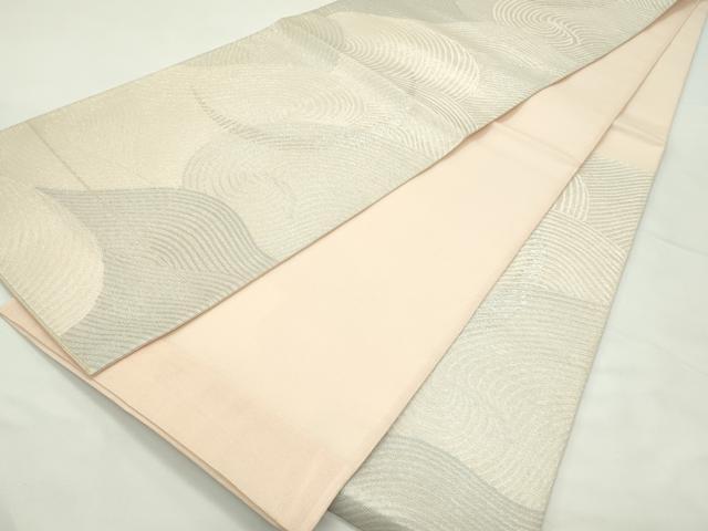平和屋着物＊夏物　六通柄袋帯　抽象文　銀糸　正絹　逸品　CABL5338rv