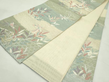 平和屋着物＊夏物　六通柄袋帯　唐織　鳳凰籬草木文　金銀糸　正絹　逸品　CABL5340rv