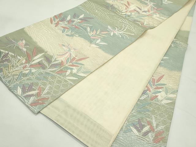 平和屋着物＊夏物　六通柄袋帯　唐織　鳳凰籬草木文　金銀糸　正絹　逸品　CABL5340rv