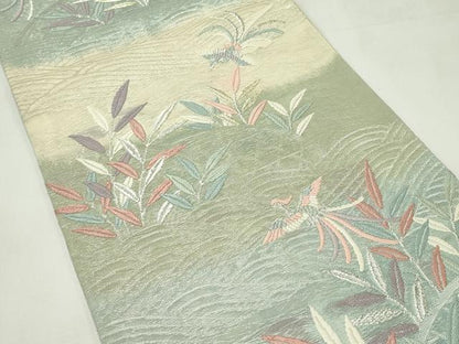 平和屋着物＊夏物　六通柄袋帯　唐織　鳳凰籬草木文　金銀糸　正絹　逸品　CABL5340rv