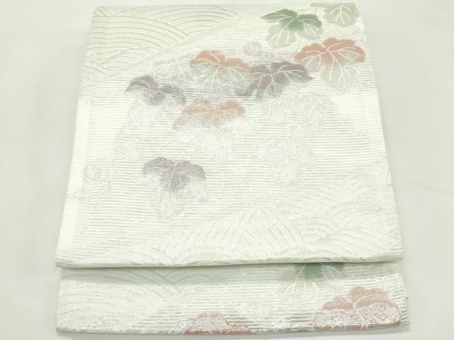 平和屋着物＊夏物　六通柄　京袋帯　立波蔦の葉文　銀糸　未使用　CABL5342rv