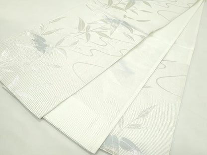 平和屋着物＊夏物　六通柄　京袋帯　流水草木文　銀糸　未使用　CABL5345rv