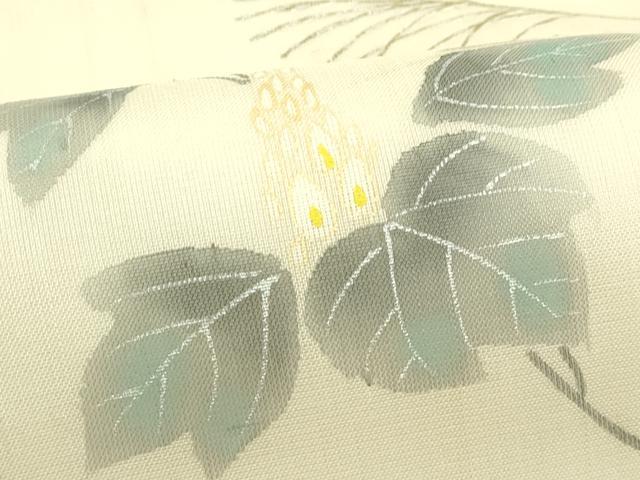 平和屋着物＊夏物　絹芭蕉　太鼓柄袋帯　手描き　金銀彩　上代25万　反端付き　正絹　逸品　未使用　CABL5347rv