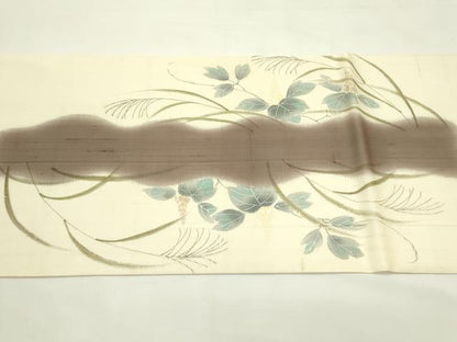 平和屋着物＊夏物　絹芭蕉　太鼓柄袋帯　手描き　金銀彩　上代25万　反端付き　正絹　逸品　未使用　CABL5347rv
