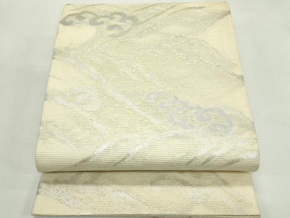 平和屋着物＊夏物　六通柄袋帯　立波文　銀糸　正絹　逸品　CABL5350rv