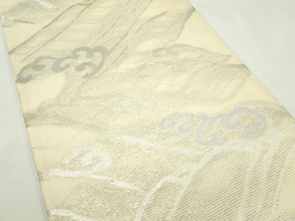 平和屋着物＊夏物　六通柄袋帯　立波文　銀糸　正絹　逸品　CABL5350rv