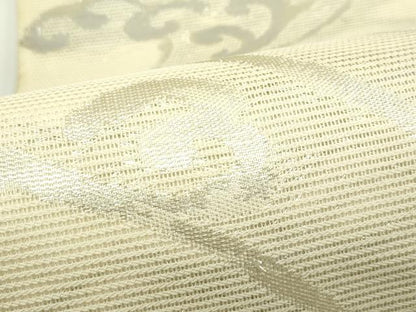 平和屋着物＊夏物　六通柄袋帯　立波文　銀糸　正絹　逸品　CABL5350rv
