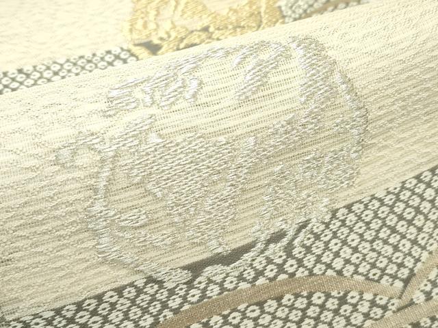 平和屋着物＊夏物　六通柄袋帯　しば草　金銀糸　正絹　逸品　CABL5351rv