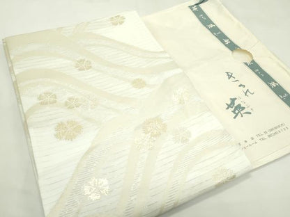 平和屋着物＊夏物　西陣　川島織物　＜英＞はなぶさ謹製　六通柄　京袋帯　立波舞花文　金糸　たとう紙付き　CABL5359rv