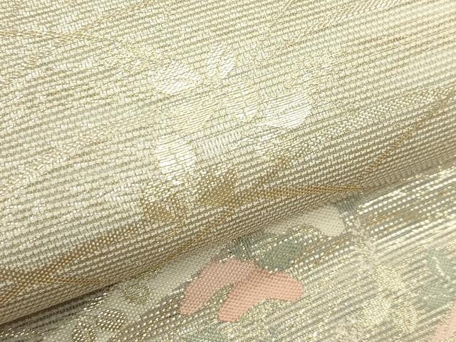 平和屋着物＊夏物　六通柄袋帯　秋草文　金糸　正絹　逸品　CABL5360rv