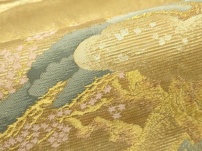 平和屋着物＊夏物　六通柄袋帯　陣壁の世界　金糸　正絹　逸品　CABL5362rv