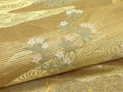 平和屋着物＊夏物　六通柄袋帯　陣壁の世界　金糸　正絹　逸品　CABL5362rv