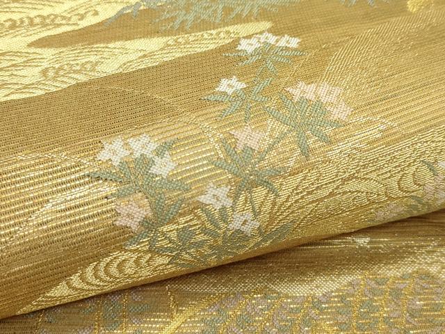 平和屋着物＊夏物　六通柄袋帯　陣壁の世界　金糸　正絹　逸品　CABL5362rv