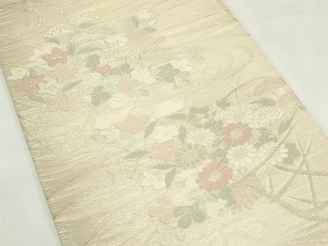 平和屋着物＊夏物　六通柄袋帯　すず風　籬秋草文　金銀糸　正絹　逸品　CABL5365rv