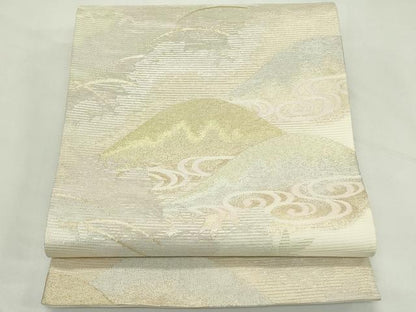 平和屋着物＊夏物　六通柄袋帯　遠山芝草文　金銀糸　正絹　逸品　CABL5379rv