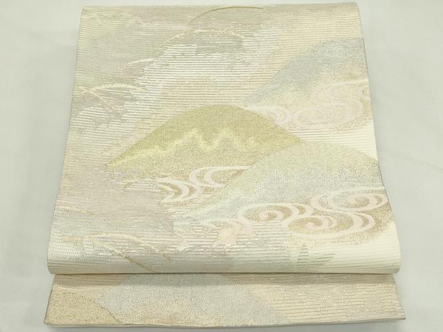平和屋着物＊夏物　六通柄袋帯　遠山芝草文　金銀糸　正絹　逸品　CABL5379rv