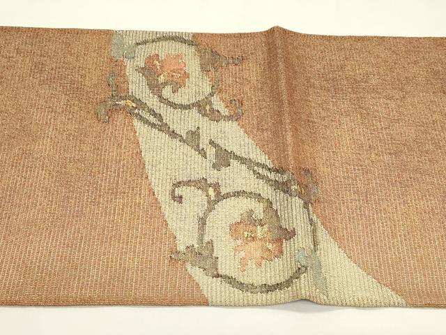 平和屋着物＊夏物　太鼓柄袋帯　更紗唐草文　金糸　正絹　逸品　未使用　CABL5387rv