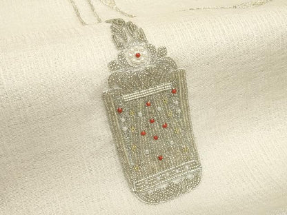 平和屋着物＊夏物　太鼓柄袋帯　刺繍　ビーズ　抽象文　金銀糸　正絹　逸品　未使用　CABL5388rv