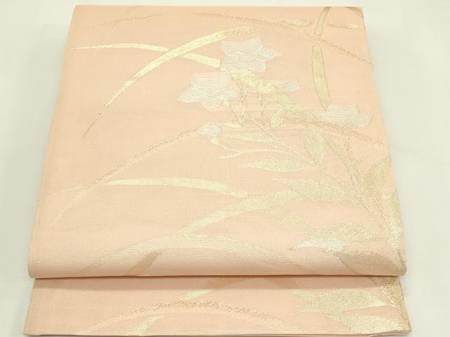 平和屋着物＊夏物　六通柄袋帯　草花文　金銀糸　正絹　逸品　CABL5393rv