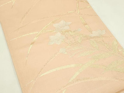 平和屋着物＊夏物　六通柄袋帯　草花文　金銀糸　正絹　逸品　CABL5393rv