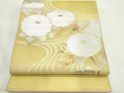 平和屋着物＊夏物　太鼓柄袋帯　菊　金銀糸　正絹　逸品　CABL5395rv