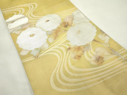平和屋着物＊夏物　太鼓柄袋帯　菊　金銀糸　正絹　逸品　CABL5395rv
