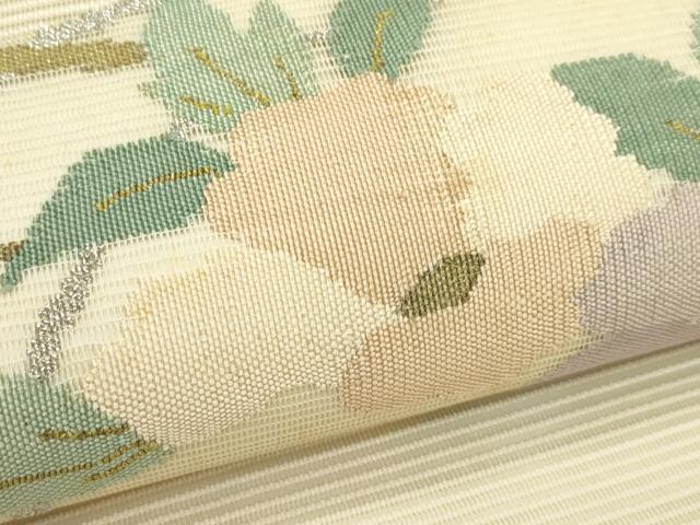 平和屋着物＊夏物　太鼓柄袋帯　絽綴れ　草花丸文　金銀糸　正絹　逸品　CABL5399rv