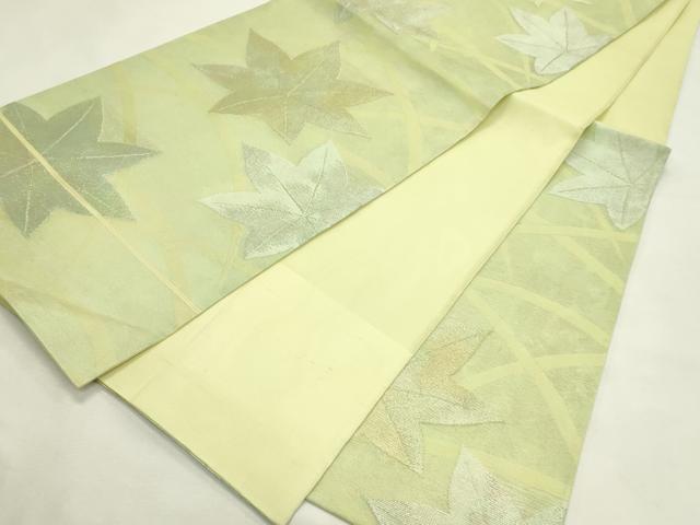 平和屋着物＊夏物　六通柄袋帯　芝草楓文　金銀糸　正絹　逸品　CABL5400rv