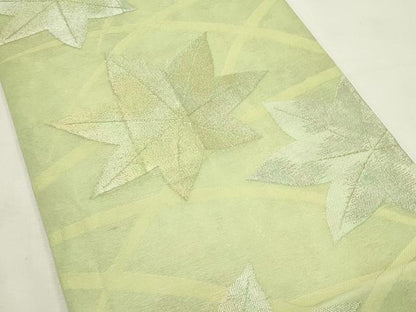 平和屋着物＊夏物　六通柄袋帯　芝草楓文　金銀糸　正絹　逸品　CABL5400rv