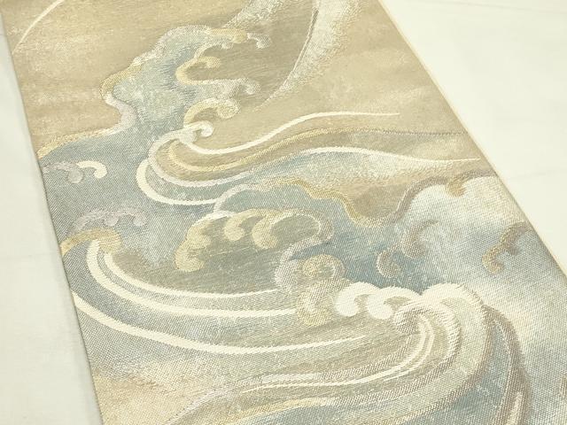 平和屋着物＊夏物　六通柄袋帯　立波文　金銀糸　正絹　逸品　CABL5402rv