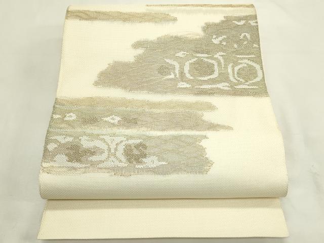 平和屋着物＊夏物　太鼓柄袋帯　抽象文　金糸　正絹　逸品　未使用　CABL5408rv