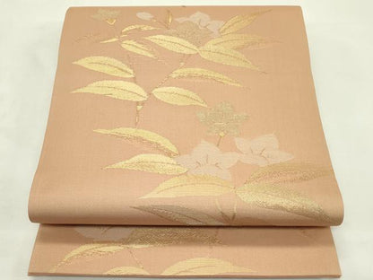 平和屋着物＊夏物　六通柄袋帯　桔梗　金糸　正絹　逸品　CABL5411rv
