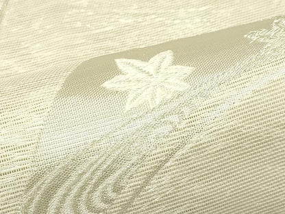 平和屋着物＊夏物　六通柄袋帯　唐織　扇面秋草文　銀糸　正絹　逸品　CABL5413rv