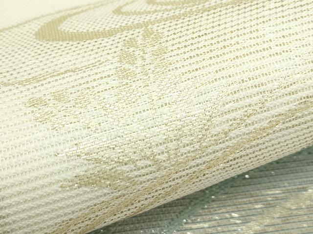 平和屋着物＊夏物　六通柄袋帯　立波草花文　金糸　正絹　逸品　CABL5416rv