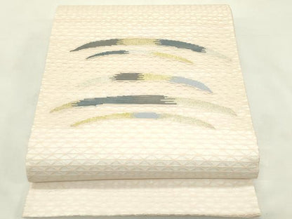 平和屋着物＊夏物　太鼓柄袋帯　すくい織　芝草文　金銀糸　正絹　逸品　未使用　CABL5417rv