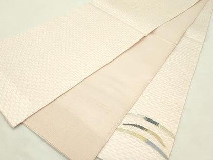 平和屋着物＊夏物　太鼓柄袋帯　すくい織　芝草文　金銀糸　正絹　逸品　未使用　CABL5417rv