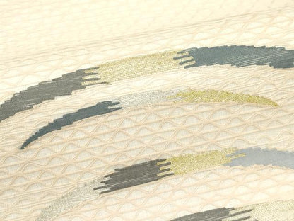 平和屋着物＊夏物　太鼓柄袋帯　すくい織　芝草文　金銀糸　正絹　逸品　未使用　CABL5417rv
