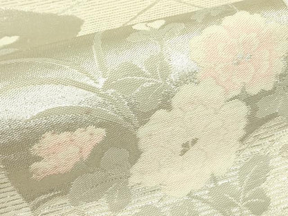 平和屋着物＊夏物　六通柄袋帯　色紙重ね秋草文　銀糸　正絹　逸品　CABL5424rv