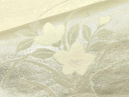 平和屋着物＊夏物　六通柄袋帯　色紙重ね秋草文　銀糸　正絹　逸品　CABL5424rv