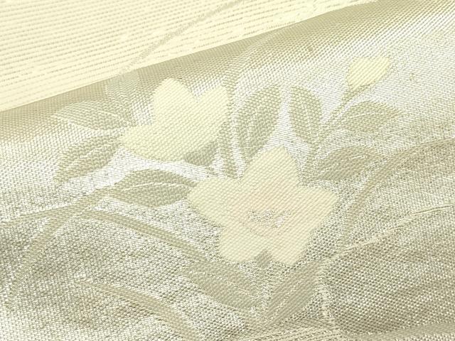 平和屋着物＊夏物　六通柄袋帯　色紙重ね秋草文　銀糸　正絹　逸品　CABL5424rv